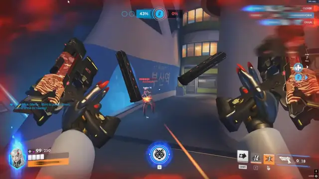 Overwatch 2 ability ESP overlay highlighting deployables and cooldown markers on a control map