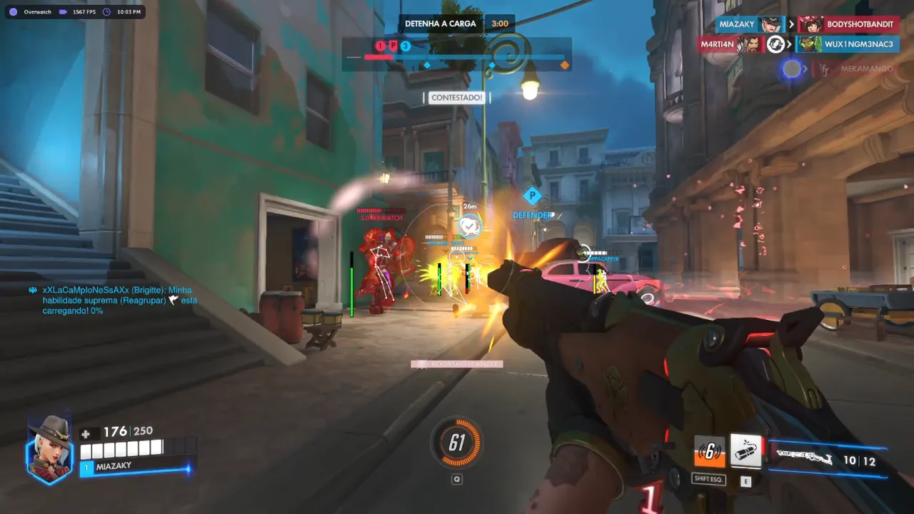 Overwatch cheats aimbot and wallhack ESP overlay during an OW2 control-map team fight