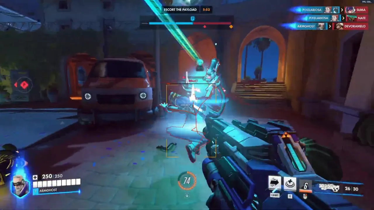 Overwatch hackers killcam view showing obvious aimbot snaps in ranked