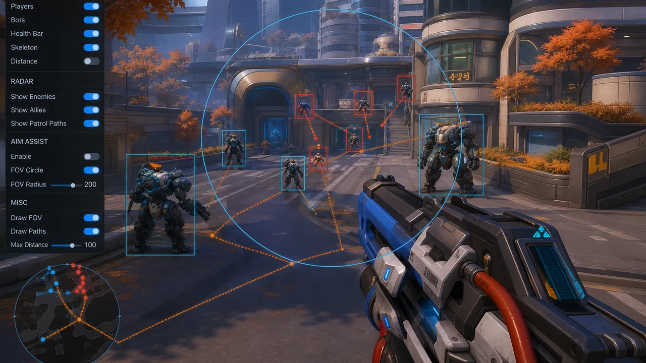 Deployable markers and cooldown status on tactical overlay