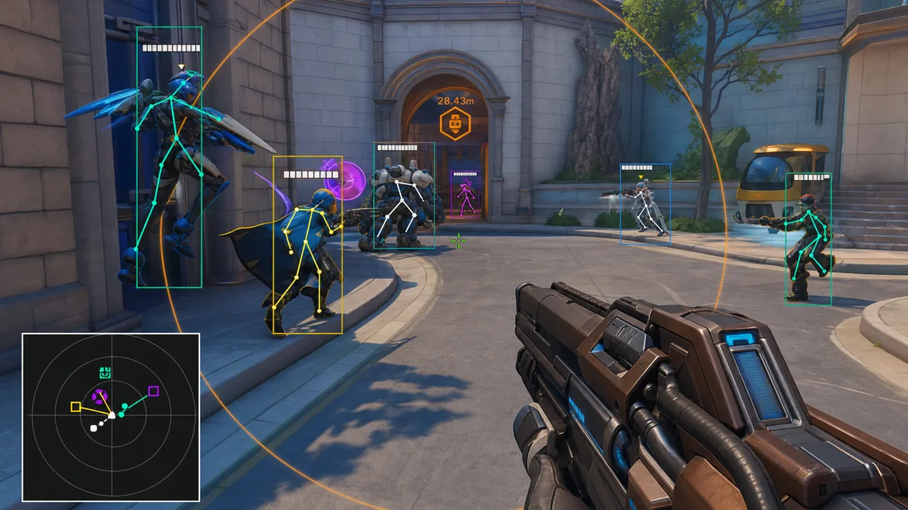 Payload progress overlay with enemy proximity indicators