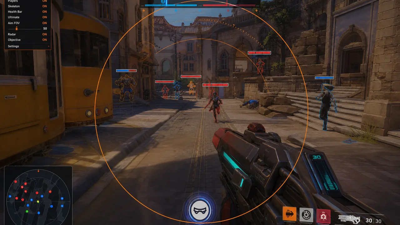 Overwatch 2 Private Viper full stack overlay with radar and objective ESP