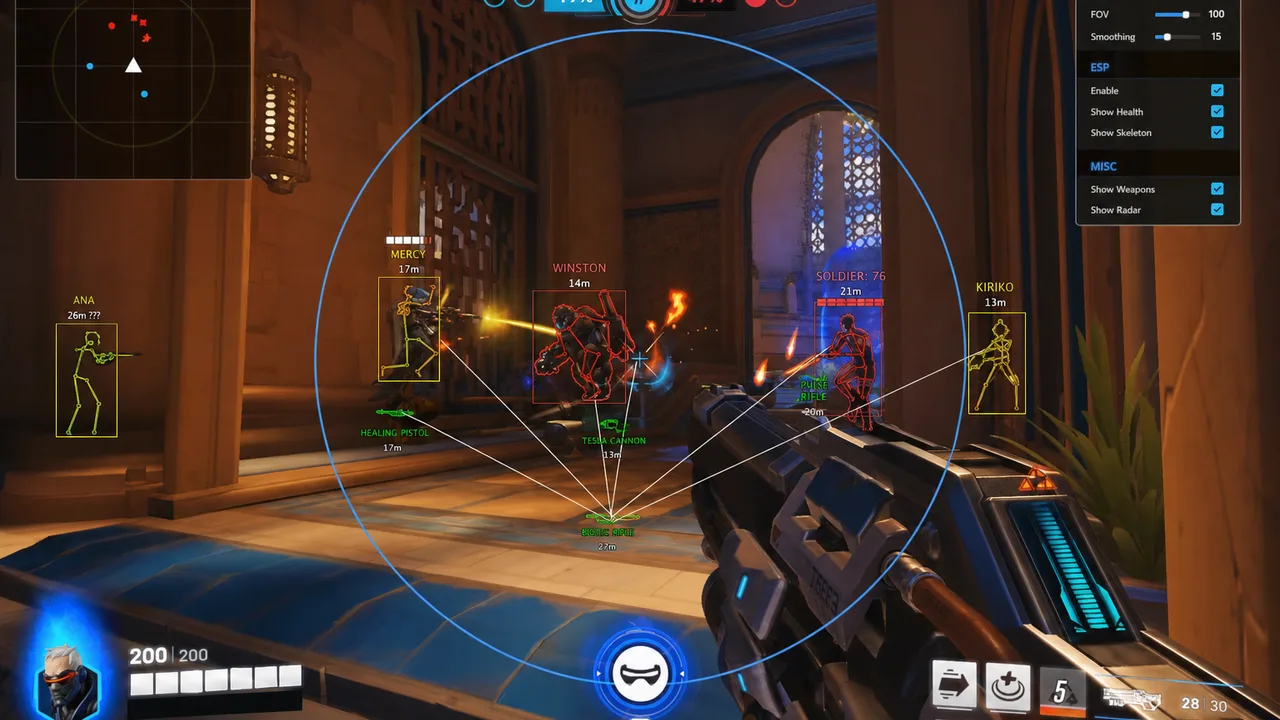 Pro tier aim FOV and weapon ESP tags during ranked duel