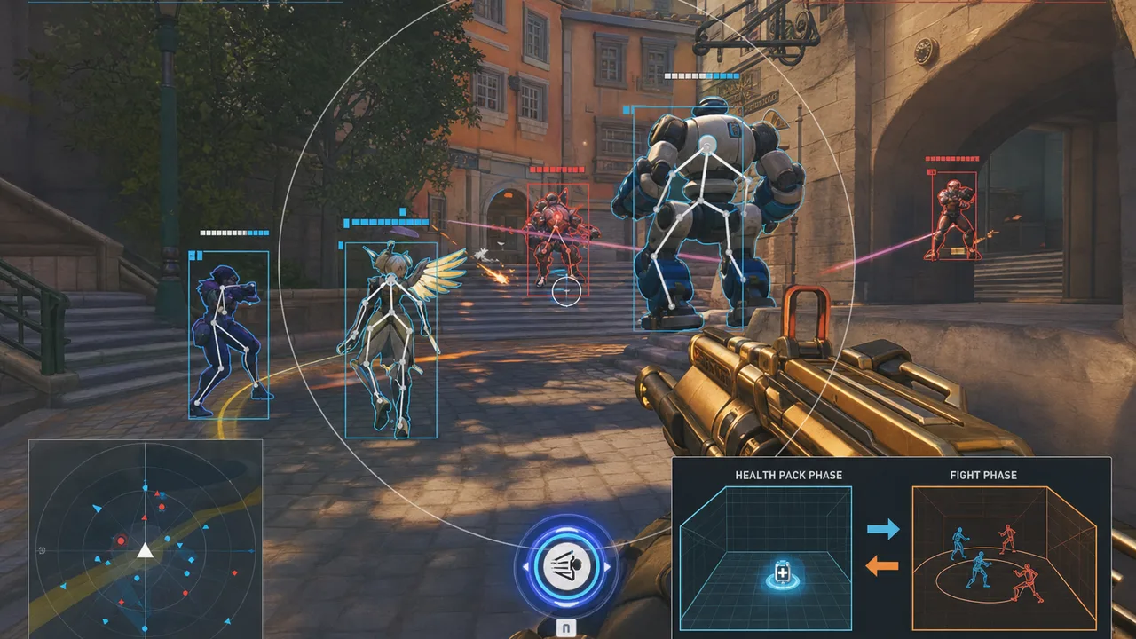 Phase toggle diagram for combat automation during Overwatch 2 matches
